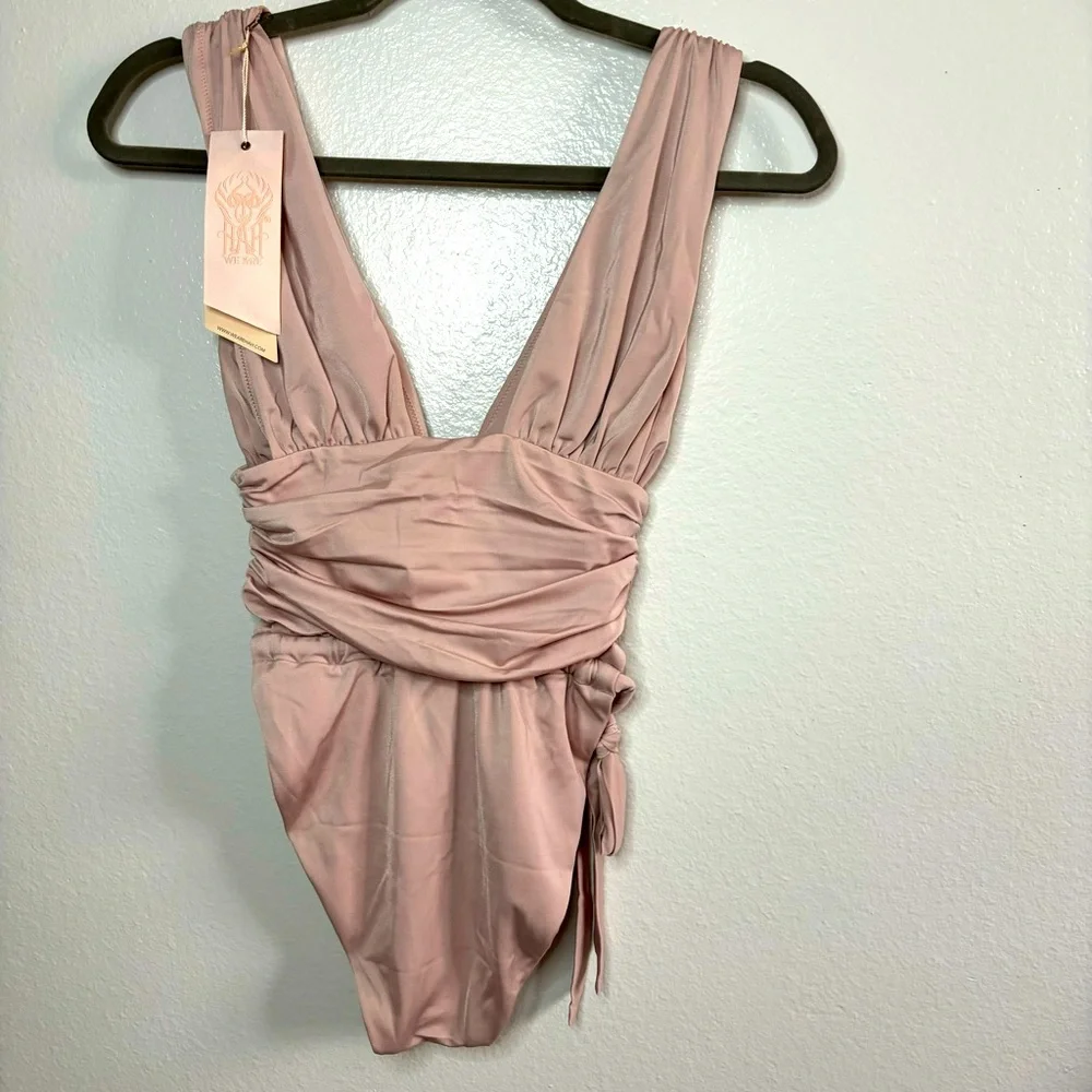 Free People x We Are HAH Cut To The Chase One Piece Bodysuit or Swimsuit LILAC - Picture 6 of 10